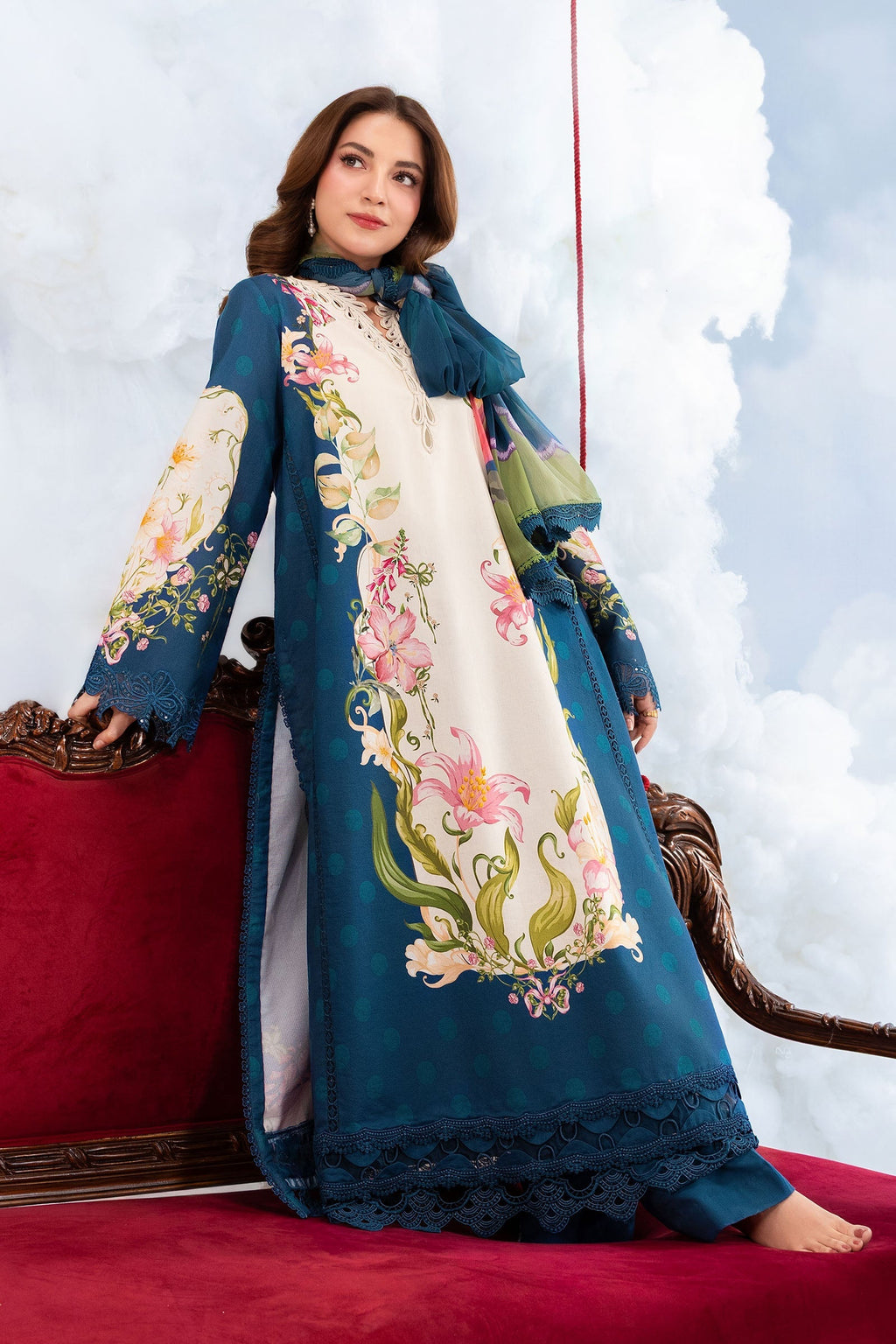 MARIA.B | M.BASICS Dreamscape Lawn Unstitched - 5B - Aarzu