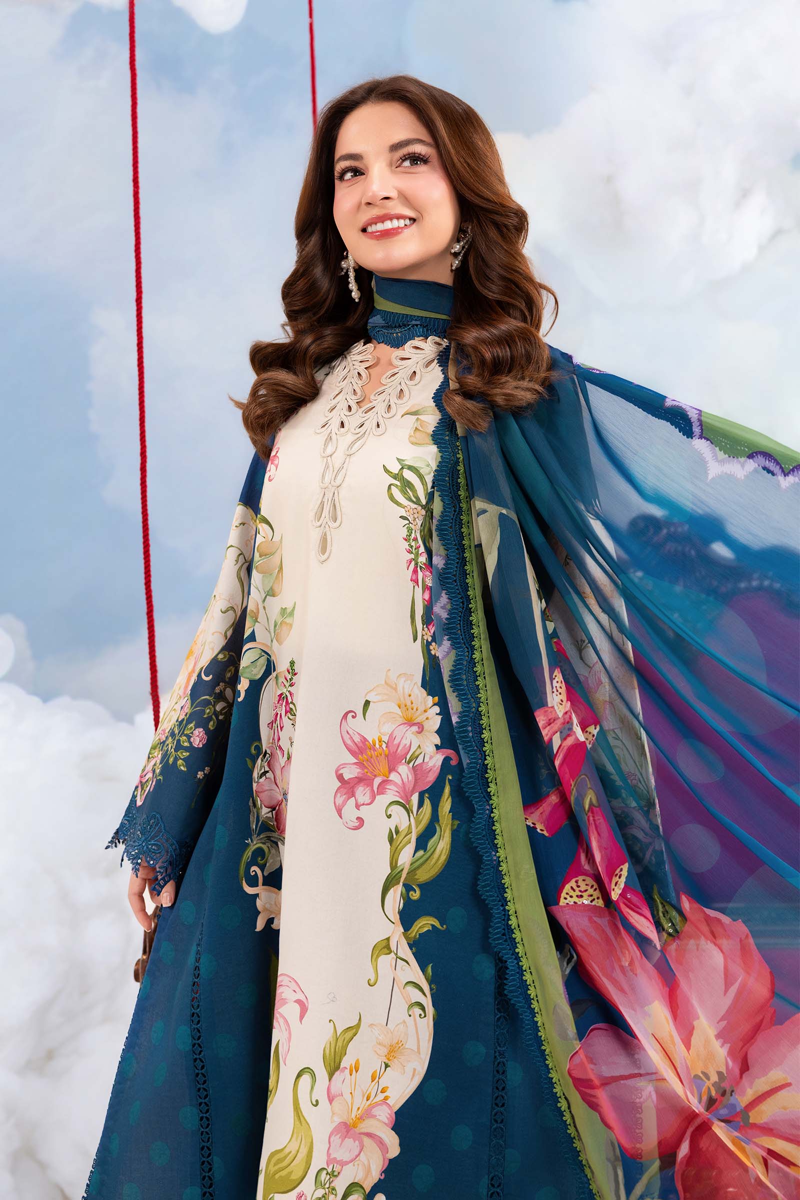 MARIA.B | M.BASICS Dreamscape Lawn Unstitched - 5B - Aarzu