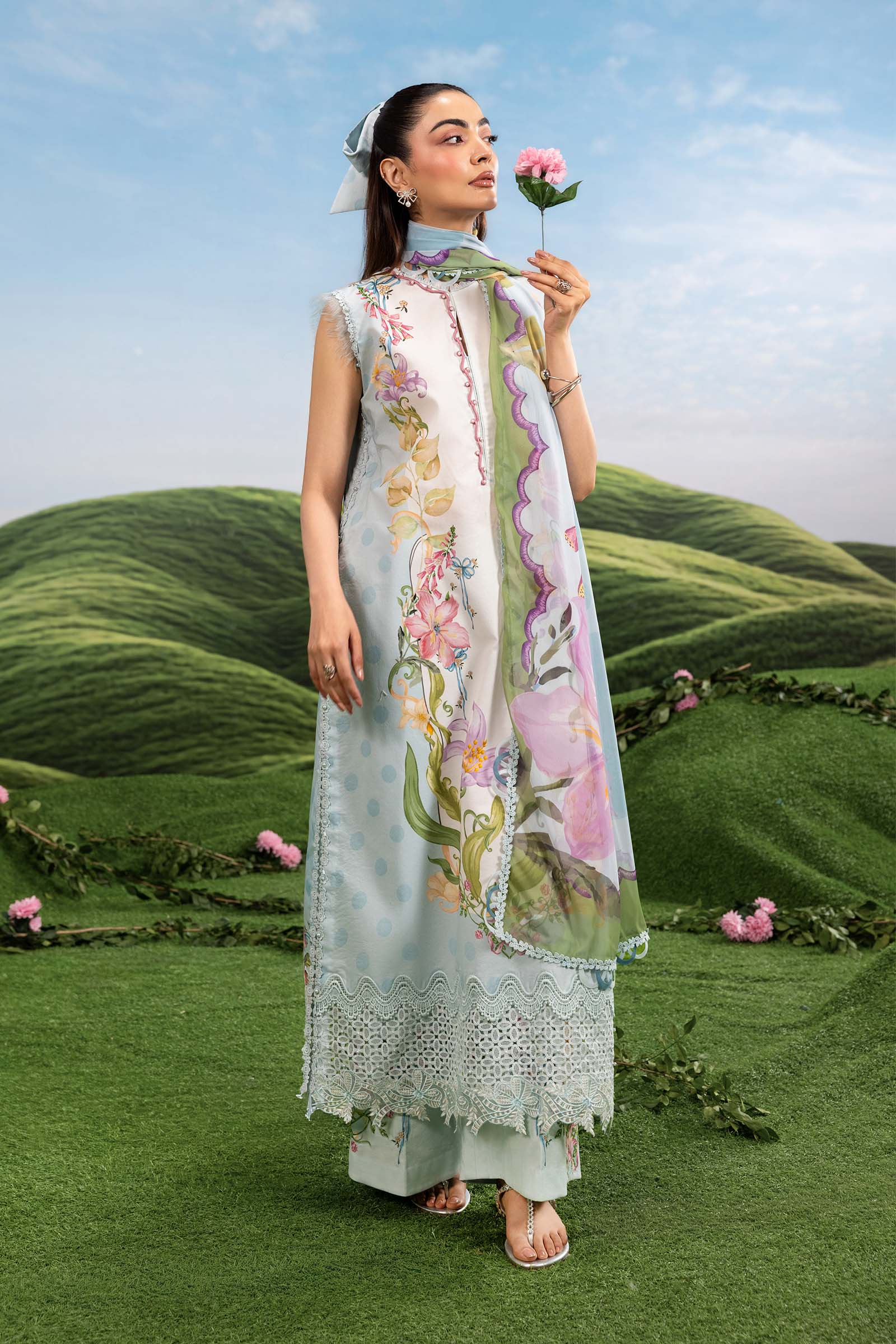 MARIA.B | M.BASICS Dreamscape Lawn Unstitched - 5A - Aarzu