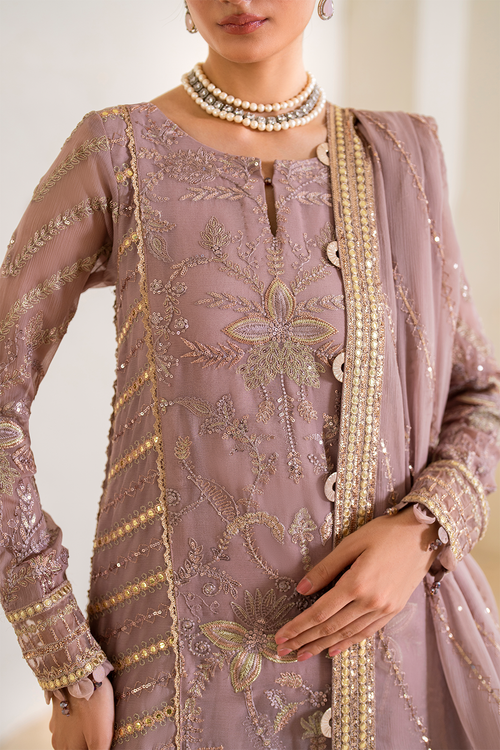 IZNIK | Chinon Chiffon '24 | CC-48 Embroidered Chiffon Unstitched