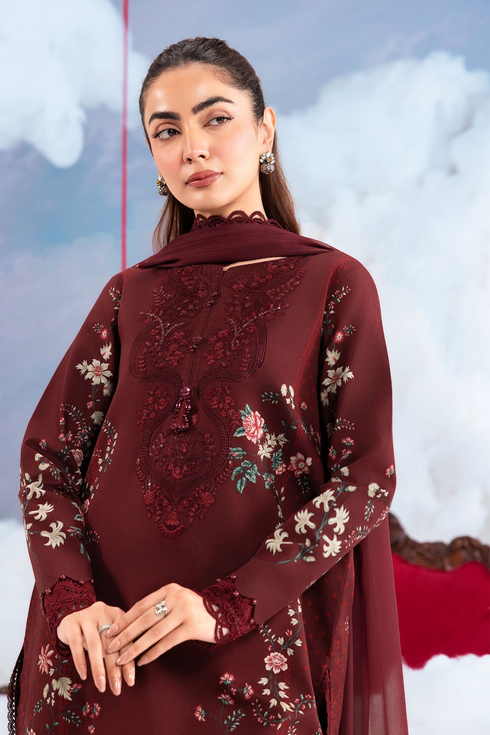 MARIA.B | M.BASICS Dreamscape Lawn Unstitched - 7A - Aarzu